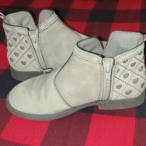 Girls Glitter Hearts Booties